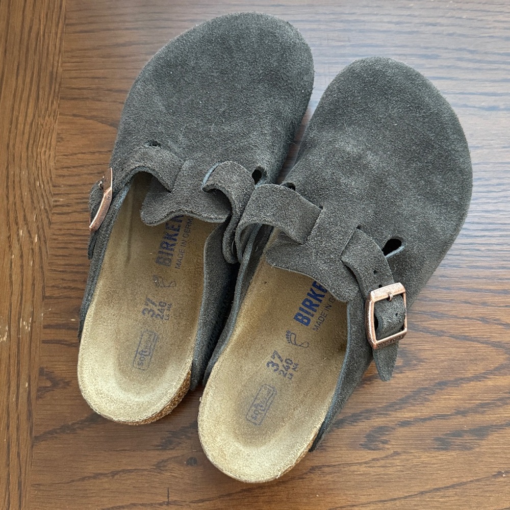 Birkenstock Boston Soft Footbed Suede Leather Mocha